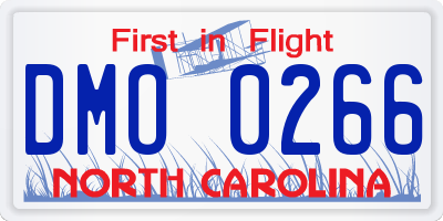 NC license plate DMO0266