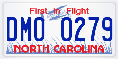 NC license plate DMO0279