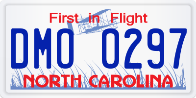 NC license plate DMO0297