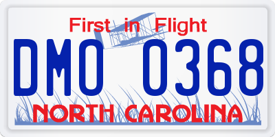 NC license plate DMO0368
