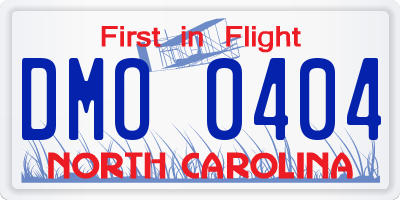 NC license plate DMO0404