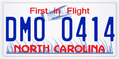 NC license plate DMO0414