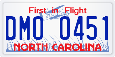 NC license plate DMO0451