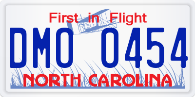 NC license plate DMO0454