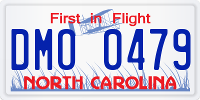 NC license plate DMO0479
