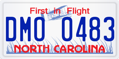 NC license plate DMO0483
