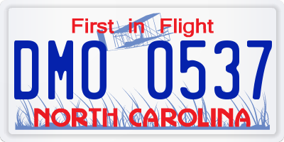 NC license plate DMO0537