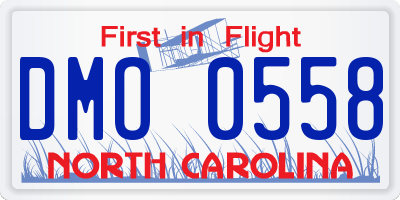 NC license plate DMO0558
