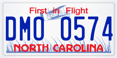 NC license plate DMO0574