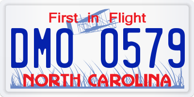 NC license plate DMO0579