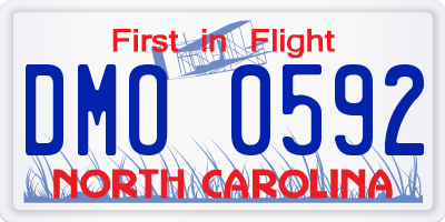 NC license plate DMO0592