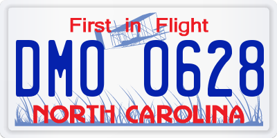 NC license plate DMO0628