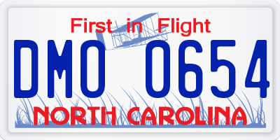 NC license plate DMO0654