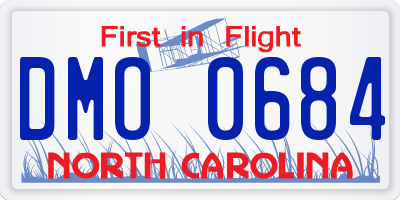NC license plate DMO0684