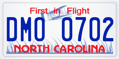 NC license plate DMO0702