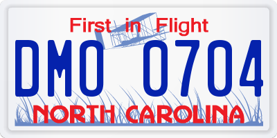 NC license plate DMO0704