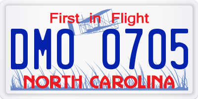 NC license plate DMO0705