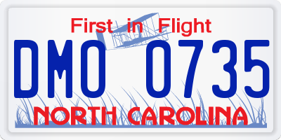 NC license plate DMO0735