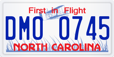 NC license plate DMO0745