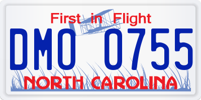 NC license plate DMO0755