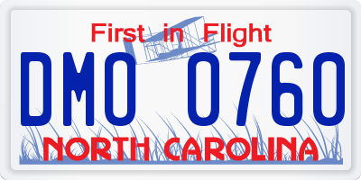 NC license plate DMO0760