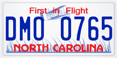 NC license plate DMO0765