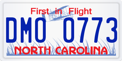 NC license plate DMO0773