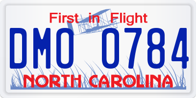 NC license plate DMO0784