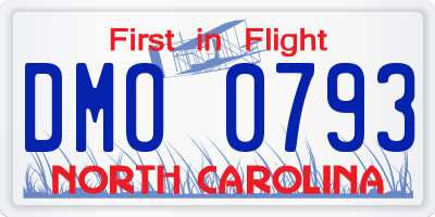 NC license plate DMO0793