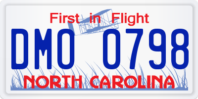 NC license plate DMO0798