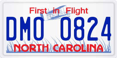 NC license plate DMO0824