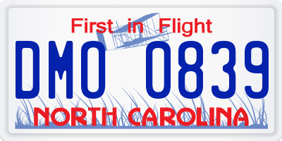 NC license plate DMO0839