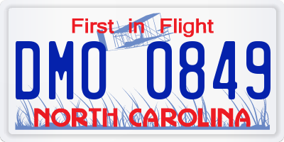 NC license plate DMO0849