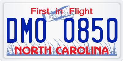 NC license plate DMO0850