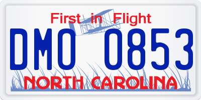 NC license plate DMO0853