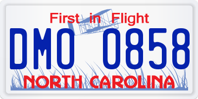 NC license plate DMO0858