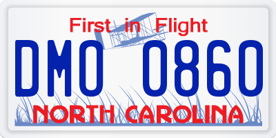NC license plate DMO0860