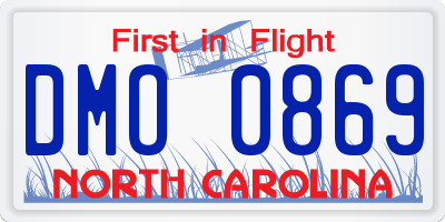 NC license plate DMO0869