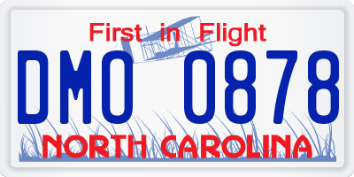 NC license plate DMO0878