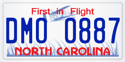 NC license plate DMO0887