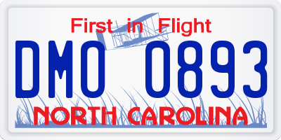 NC license plate DMO0893