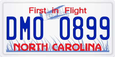 NC license plate DMO0899