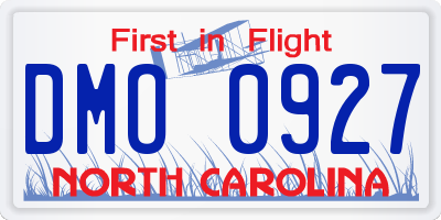 NC license plate DMO0927