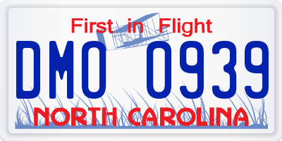 NC license plate DMO0939