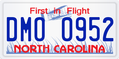 NC license plate DMO0952