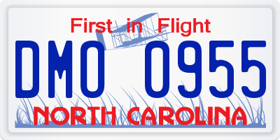 NC license plate DMO0955