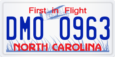 NC license plate DMO0963