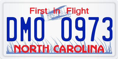 NC license plate DMO0973