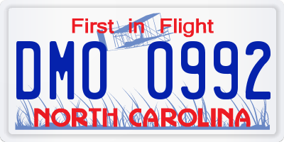 NC license plate DMO0992