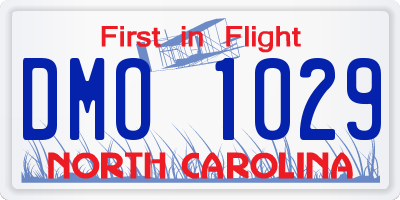 NC license plate DMO1029